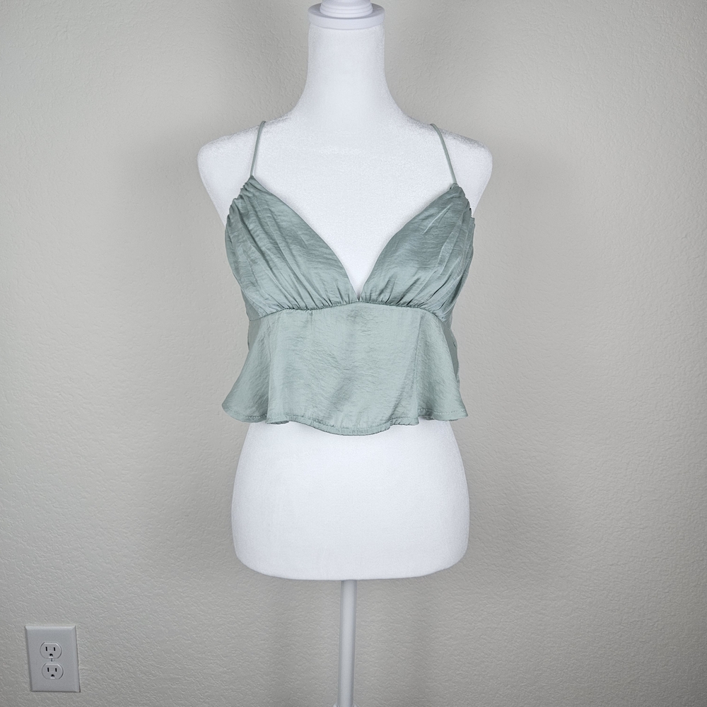 SHEIN Sage Green Satin Cami Top